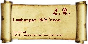 Lemberger Márton névjegykártya
